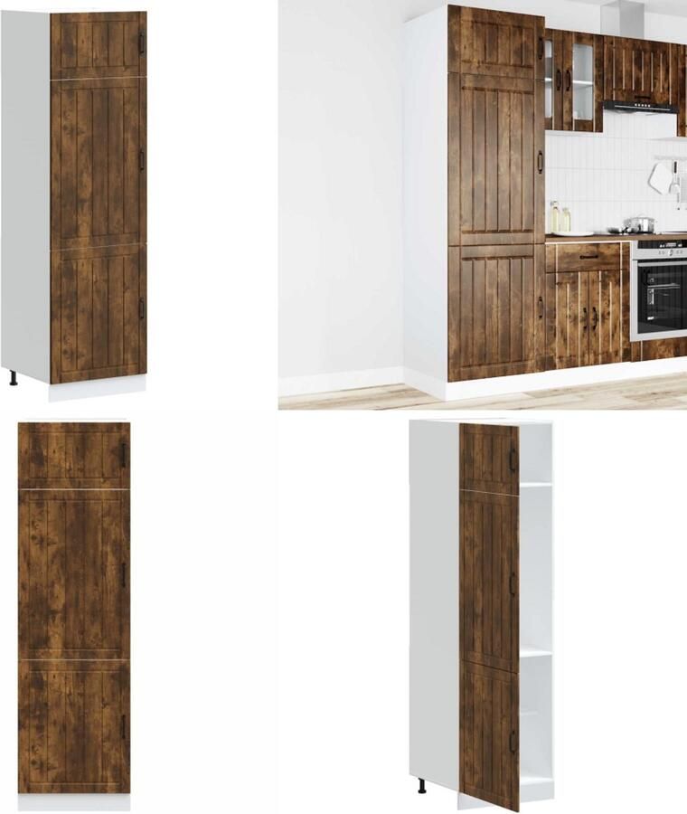 VidaXL Keukenkast Lucca bewerkt hout gerookt eikenkleurig Keukenkast Keukenkasten Keuken Kast Keuken Kasten