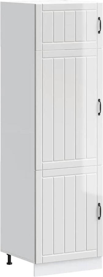 VidaXL Keukenkast Lucca bewerkt hout hoogglans wit