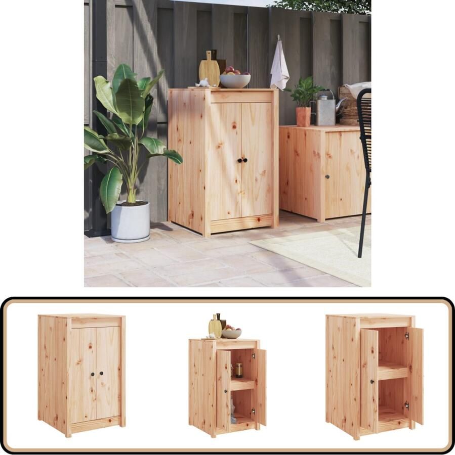 VidaXL Keukenkast Massief Grenenhout 55x55x92 cm Buitenkeuken Kast Tuinkeuken Grenenhout Kast Modulaire Keuken Opslagkasten Buitn