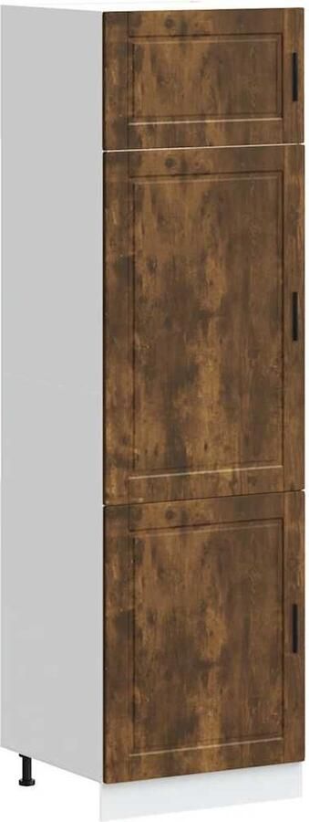 VidaXL Keukenkast Porto bewerkt hout gerookt eikenkleurig