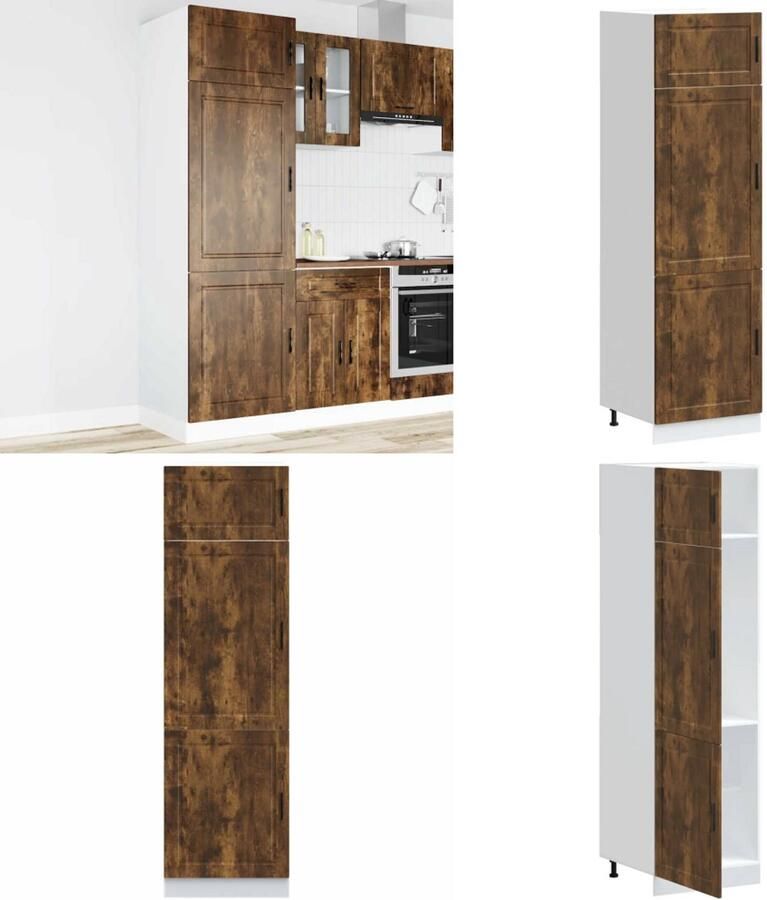 VidaXL Keukenkast Porto bewerkt hout gerookt eikenkleurig Keukenkast Keukenkasten Keuken Kast Keuken Kasten