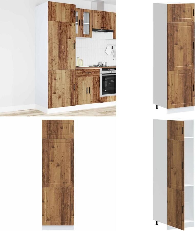VidaXL Keukenkast Porto bewerkt hout oud houtkleurig Keukenkast Keukenkasten Keuken Kast Keuken Kasten