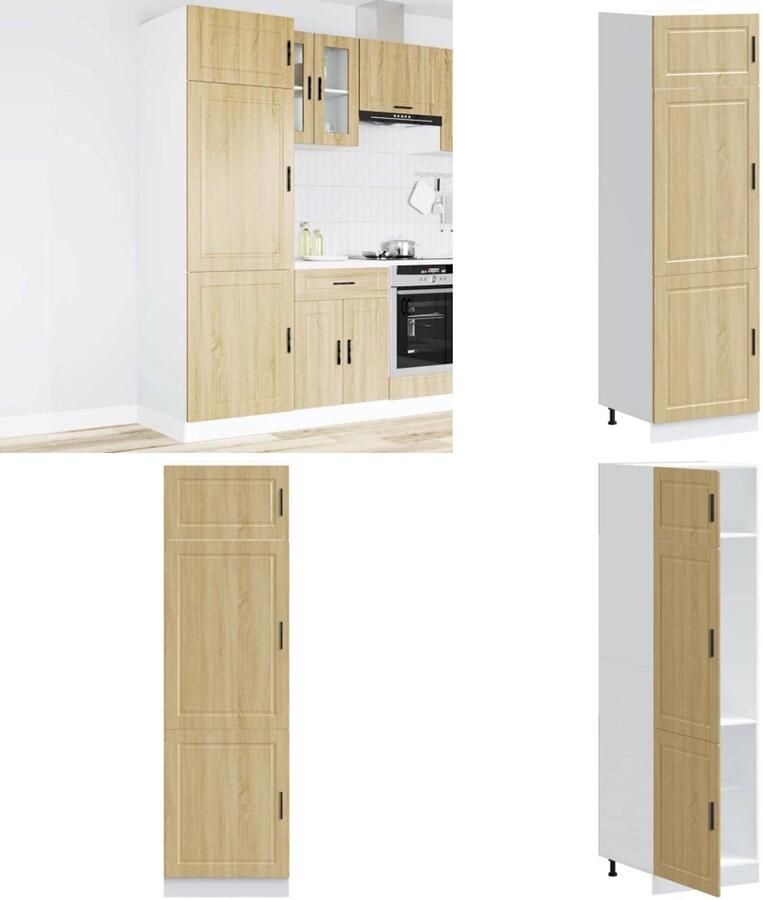 VidaXL Keukenkast Porto bewerkt hout sonoma eikenkleurig Keukenkast Keukenkasten Keuken Kast Keuken Kasten
