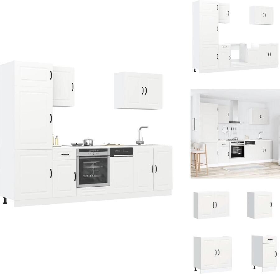 VidaXL Keukenkast Set Keukenkast Sets Keukenunit Set Kast Set 7-delige Keukenkastenset Kalmar bewerkt hout wit