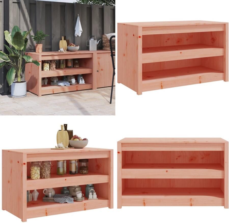 VidaXL Keukenkast voor buiten 106x55x64 cm massief douglashout Keukenkast Voor Buiten Keukenkasten Voor Buiten Buitenkeuken Kast Keukenkast Buiten