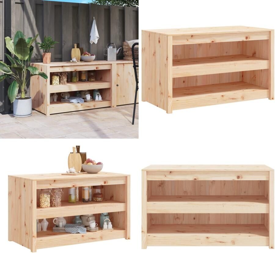 VidaXL Keukenkast voor buiten 106x55x64 cm massief grenenhout Keukenkast Voor Buiten Keukenkasten Voor Buiten Buitenkeuken Kast Keukenkast Buiten - Foto 2
