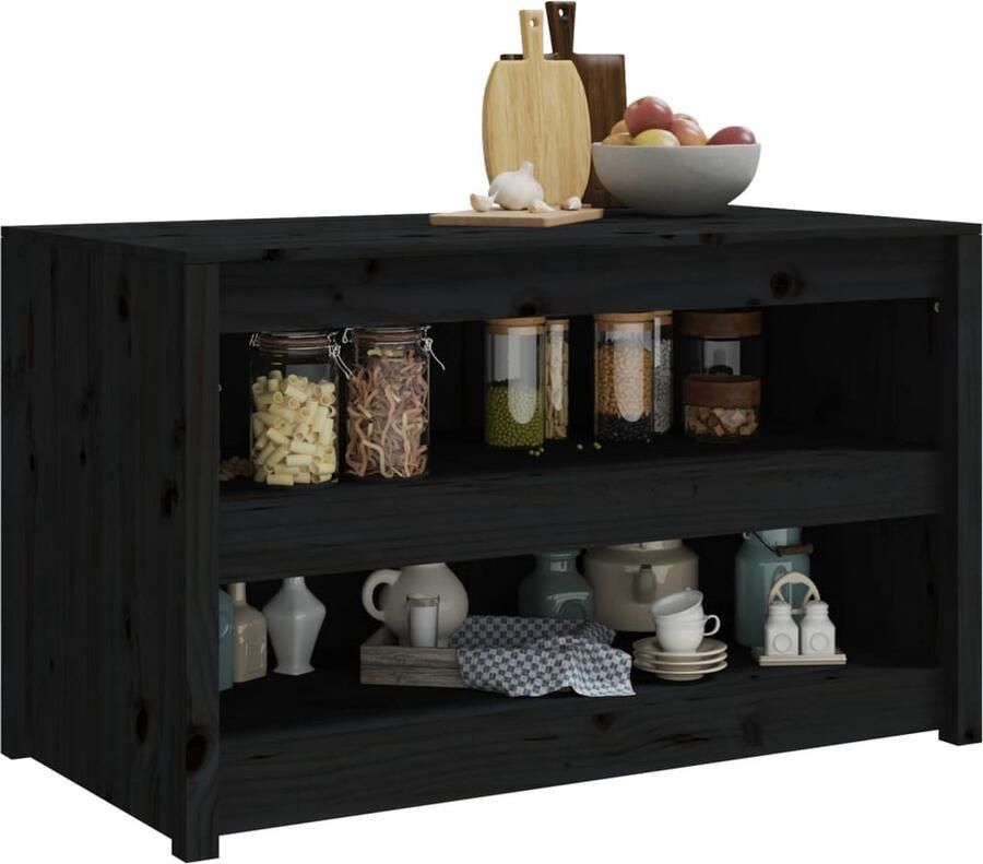 VidaXL -Keukenkast-voor-buiten-106x55x64-cm-massief-grenenhout-zwart - Foto 3