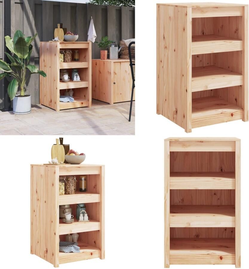 VidaXL Keukenkast voor buiten 55x55x92 cm massief grenenhout Keukenkast Voor Buiten Keukenkasten Voor Buiten Buitenkeuken Kast Keukenkast Buiten