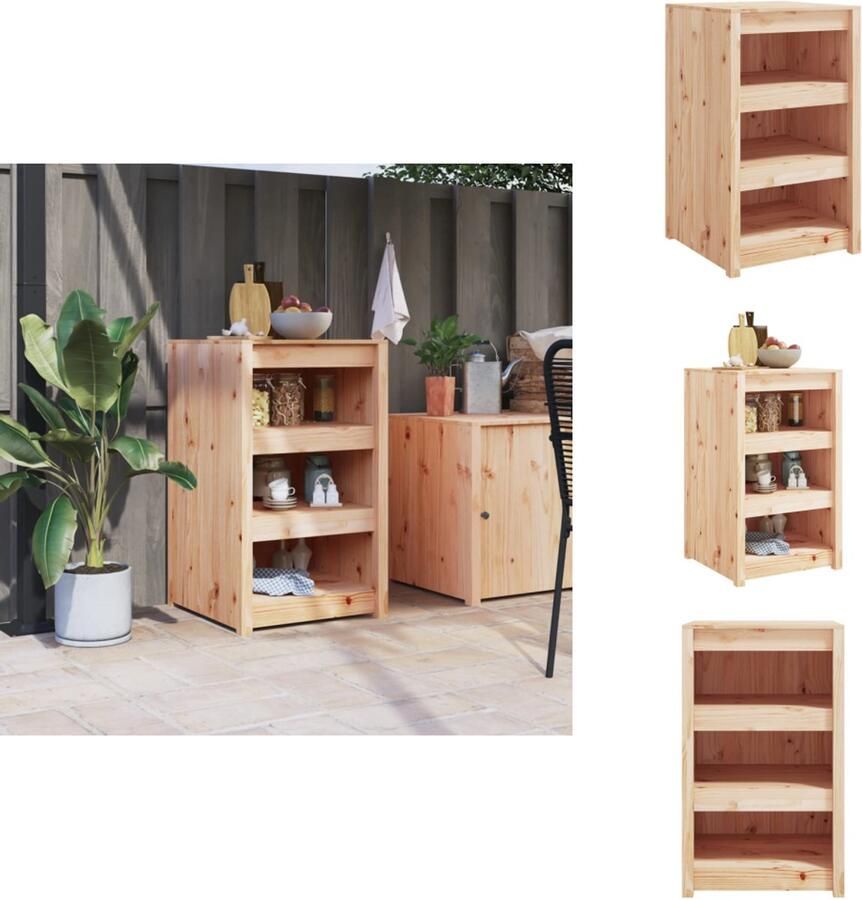 VidaXL Keukenkast Voor Buiten Keukenkasten Voor Buiten Buitenkeuken Kast Keukenkast Buiten Keukenkast voor buiten 55x55x92 cm massief grenenhout