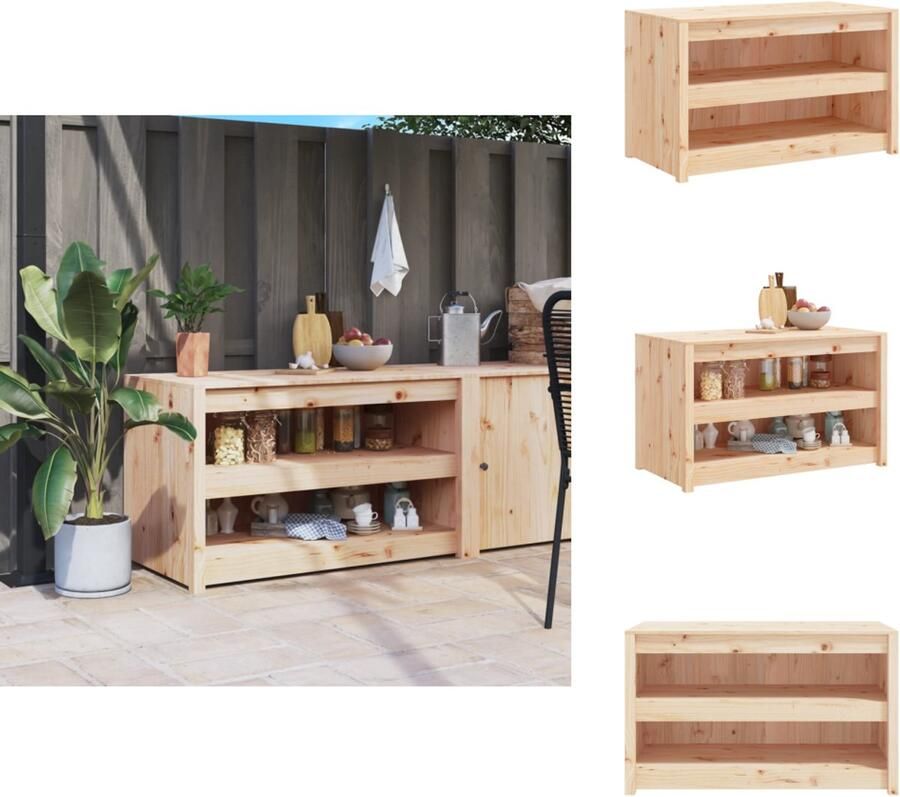 VidaXL Keukenkast Voor Buiten Keukenkasten Voor Buiten Buitenkeuken Kast Keukenkast Buiten Keukenkast voor buiten 106x55x64 cm massief grenenhout