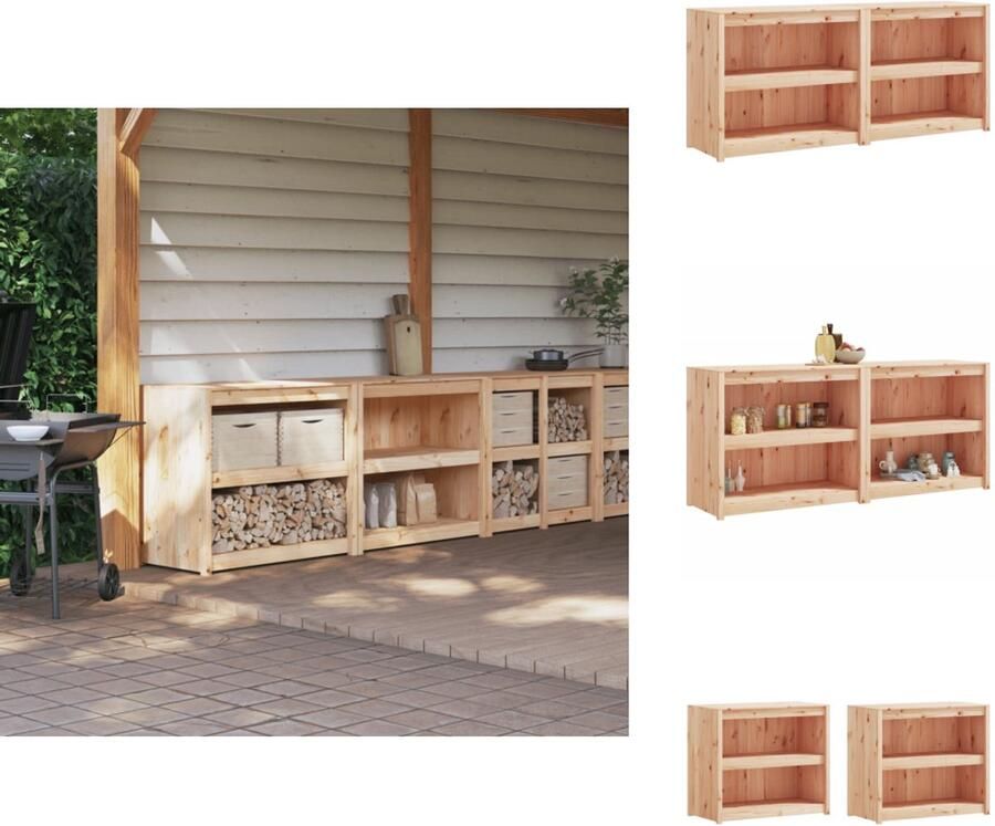 VidaXL Keukenkast Voor Buiten Keukenkasten Voor Buiten Buitenkeuken Kast Keukenkast Buiten Keukenkasten voor buiten 2 st massief grenenhout