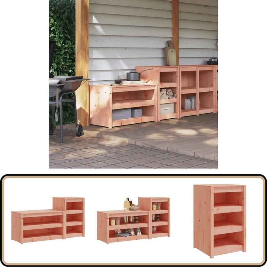 VidaXL Keukenkasten Buiten 2 Stuks Douglashout Houten Buitendouche Tuinmeubilair Buitenkeuken Douglashout Stevige Kast