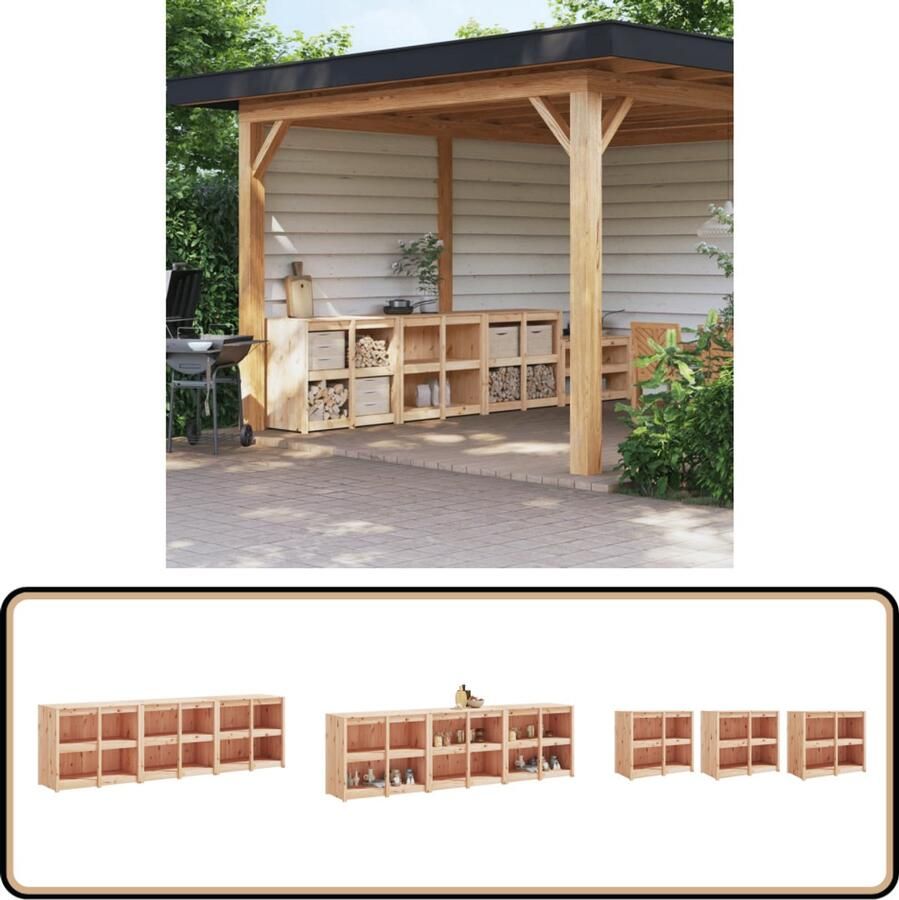 VidaXL Keukenkasten Buiten Massief Grenenhout Buitenkeuken Houten Keukenkast Grenenhout Tuinkast Buitendining