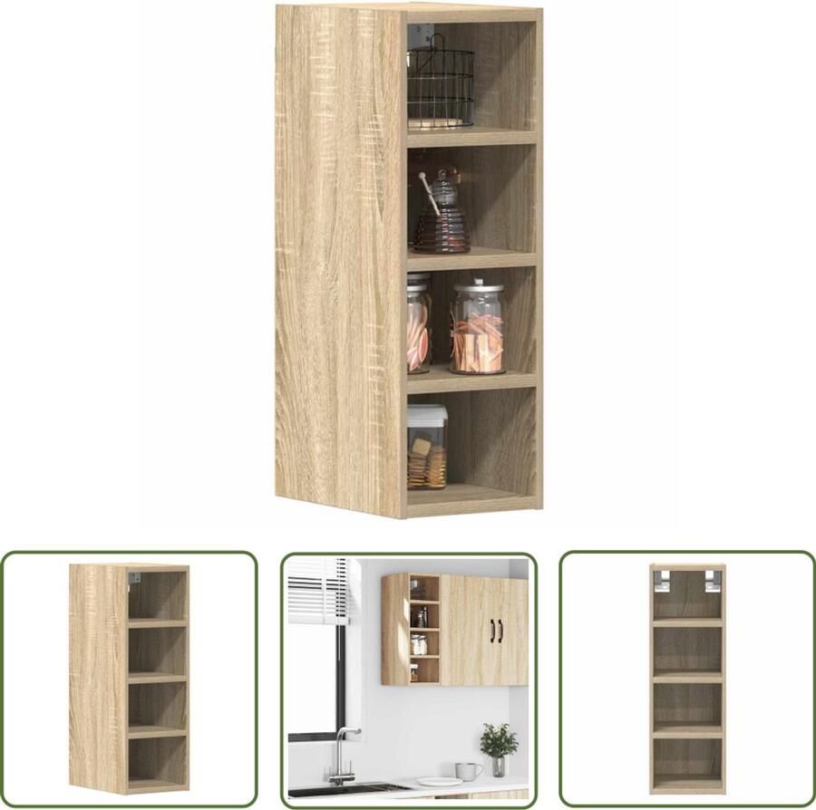 VidaXL Keukenkasten Hangkast 20x29 5x60 cm bewerkt hout sonoma eikenkleurig Opslagkasten Houten Kasten Sonoma Eiken