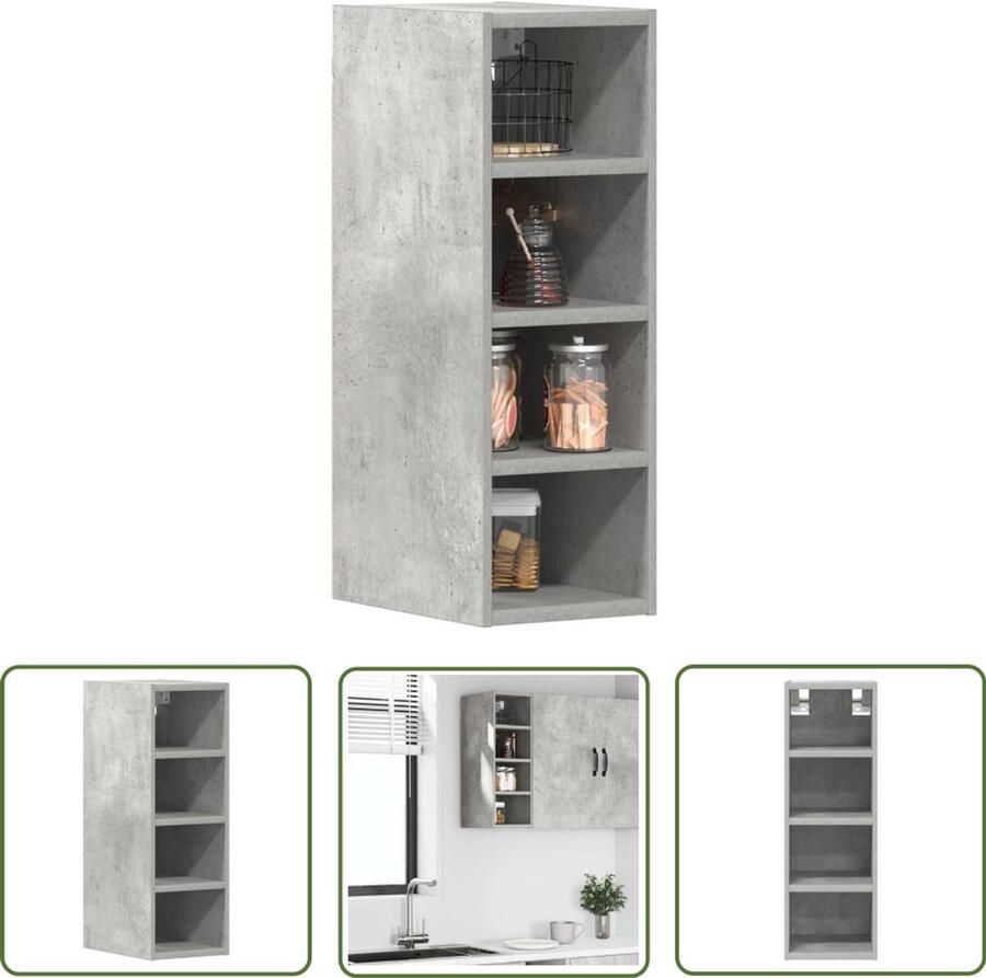 VidaXL Hangkast Riga 20x29 5x60 cm bewerkt hout betongrijs Hangkast Keukenkasten Opbergkast Houten Kast Betonnen Kast