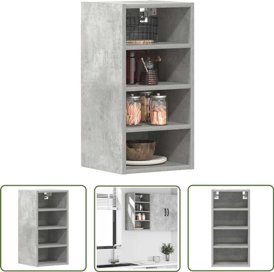 VidaXL Hangkast Riga 30x29 5x60 cm bewerkt hout betongrijs Hangkast Keukenkasten Opslagkasten Houten Kasten Betonnen Grijze Kast