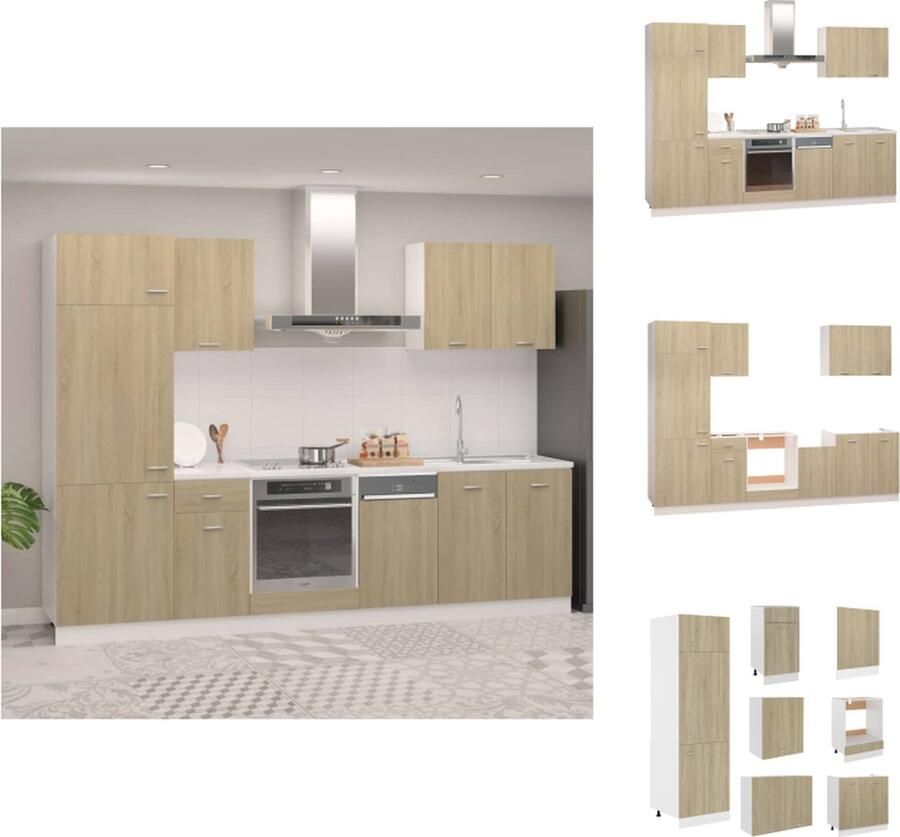 VidaXL Keukenkasten set 7-delig Sonoma eiken Spaanplaat Montage vereist Keukenkast