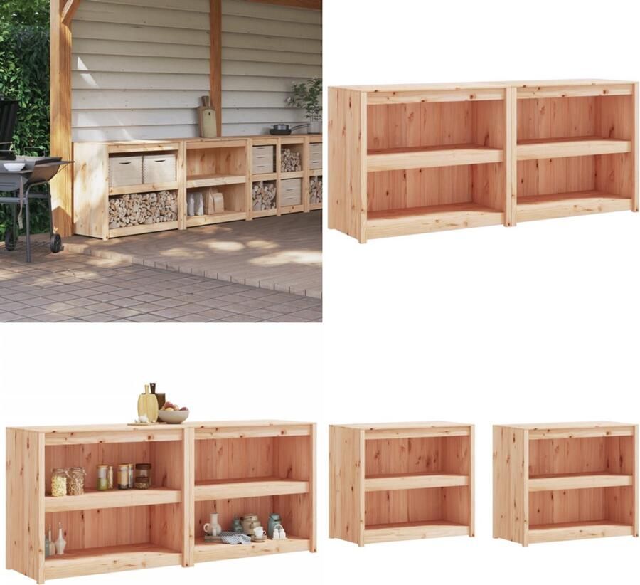 VidaXL Keukenkasten voor buiten 2 st massief grenenhout Keukenkast Voor Buiten Keukenkasten Voor Buiten Buitenkeuken Kast Keukenkast Buiten