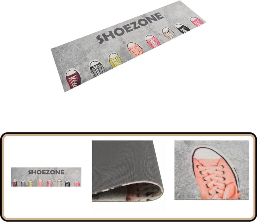 VidaXL Keukenmat 45x150 cm Wasbaar Fluweel Keukenmat Vloerkleden Antislip Mat Keukenvloer Schoonzones Print