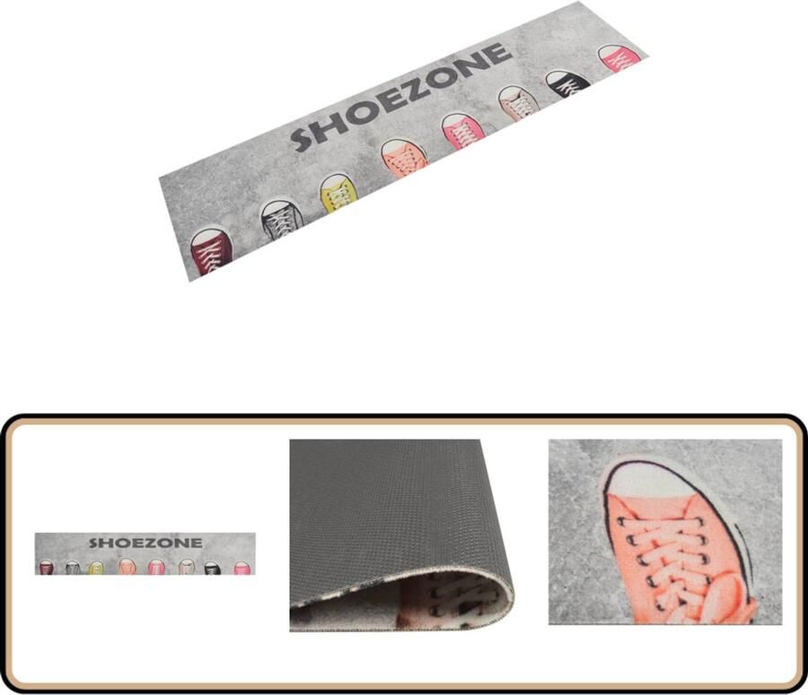 VidaXL Keukenmat 60x300 cm Wasbaar Fluweel Keukenmat Keukenloper Vloerkleden Antislip Mat Multikleurige Mat