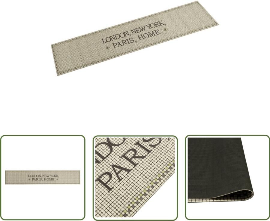 VidaXL Keukenmat 60x300 cm Wasbaar Fluweel Keukenmat Vloerkleden Tapijten Antislip Wasbare Keukenmat