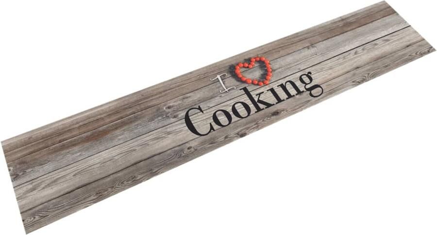 VidaXL Keukenmat Cookingprint Grijs 60x300 cm Keukenmat Vloerkleden Kooktapijten Keuken Accessoires Keuken Linnen Badkamer Tapijt Rubber Tapijt Antislip Mat Wasbare Mat - Foto 2