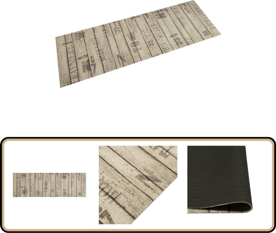 VidaXL Keukenmat Hekprint 60x180 cm Wasbaar Keukenmat Tapijtkleden Vloerkleden Keukendecoratie Hekprint
