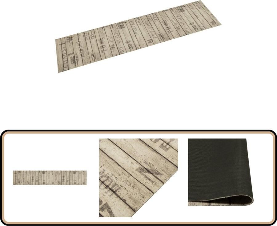 VidaXL Keukenmat Hekprint 60x300 cm Fluweel Keukenmat Vloerkleed Keukentapijt Hekprint Fluweel