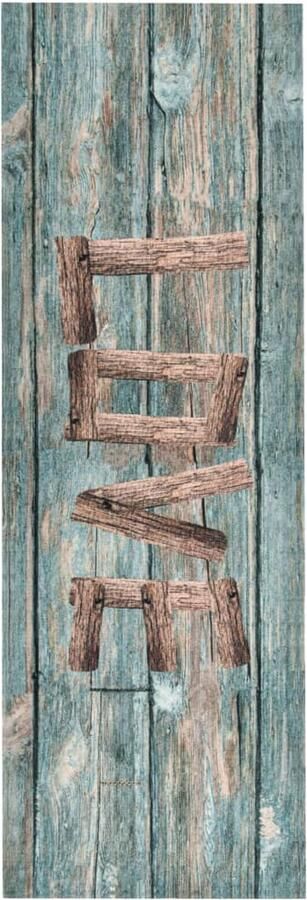 VidaXL Keukenmat Love 60x180 cm Wasbaar Vloermat Keukenvloermat Vloerkleden Multikleurige Vloermat Love Print Fluweel - Foto 2