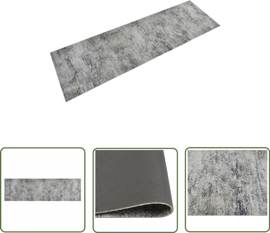 VidaXL Keukenmat Wasbaar Betonprint 60x180 cm Keukenmat Beton Print Vloerkleden Antislip Mat Latex Polyester Wasbare Mat Keukengerei Huishoudelijke Artikelen