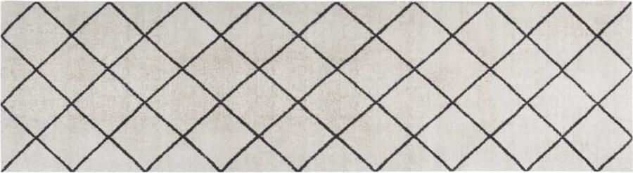 VidaXL Keukenmat Wasbaar Geblokt 45x150 cm Keukenmat Vloerkleden Antislip Mat Keukenvloer Latex Mat Fluweel Mat Grijs Mat Blokken Patroon Duurzame Mat Wassen Mat - Foto 2