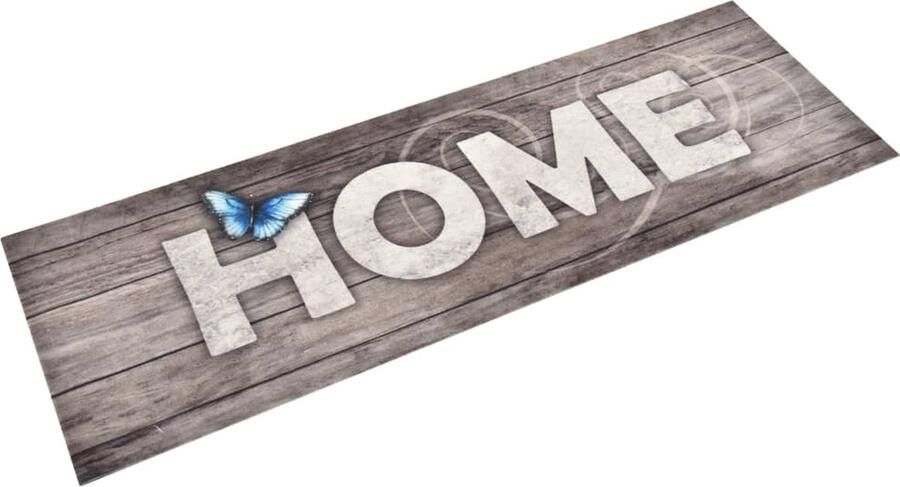 VidaXL Keukenmat Wasbaar Home 60x180 cm Vloermat Keukenmat Vloerkleden Thuisdecoratie Fluweel Grijs Rectangular - Foto 3