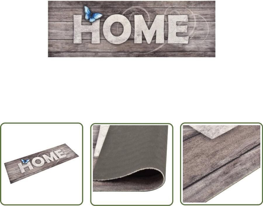 VidaXL Keukenmat Wasbaar Home Print 45x150 cm Vloermat Keukenmat Vloerkleden Thuisdecoratie Multifunctioneel Tapijt Wasbare Vloermat Antislip Mat