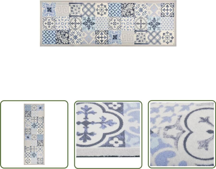 VidaXL Keukenmat Wasbaar Mosaic 60x300 cm Vloerkleden Keukenmat Vloerverwarming Mozaiek Print Polyamide Wasbare Mat