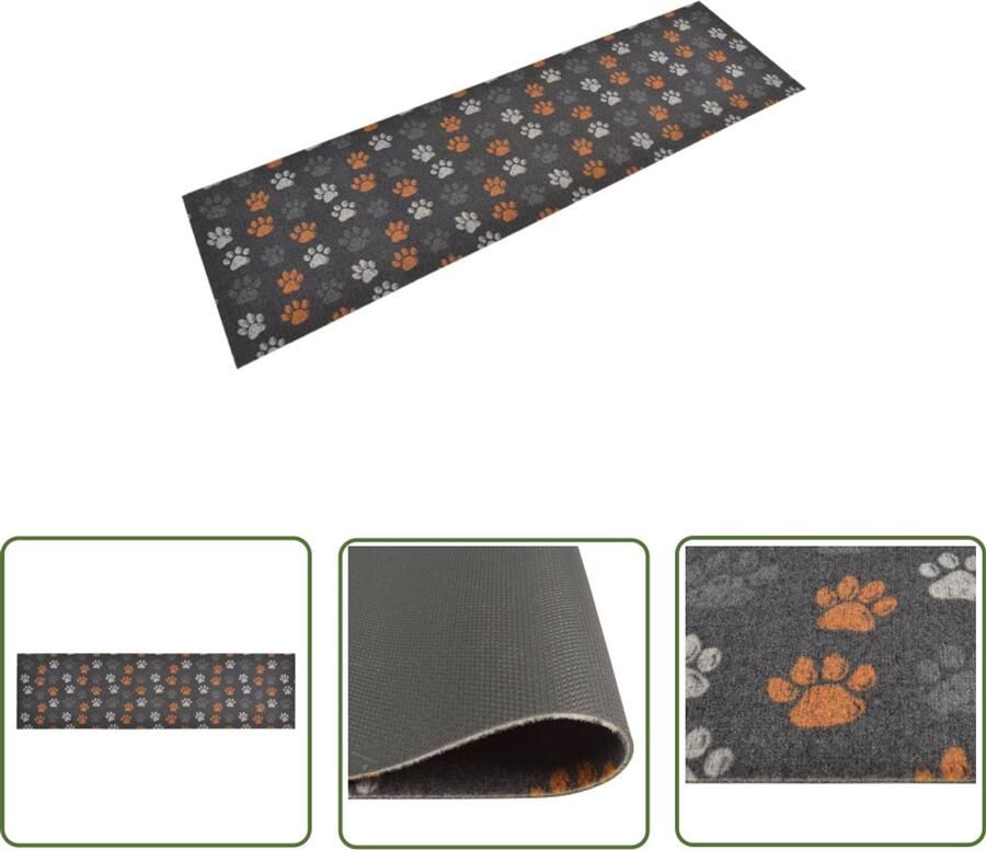 VidaXL Keukenmat Wasbaar Potenprint 45x150 cm Keukenmat Vloerkleden Antislip Mat Potten Print Polyamide Multicoloured Keukengerei Huishoudelijke Artikelen Woonaccessoires