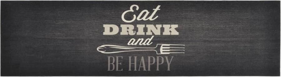 VidaXL Keukenmat Zwart 45x150 cm Wasbaar Keukenmat Vloerkleden Keukentrends Antislip Mat Zwarte Keukenmat Fluweel Mat Multifunctionele Mat - Foto 2