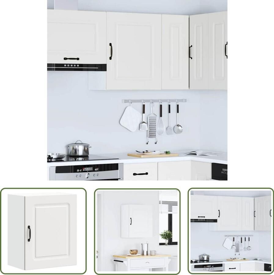 VidaXL Keukenwandkast Kalmar bewerkt hout wit Keukenwandkast Keukenopbergruimte Houten Keukenkasten Witte Keukenkasten Badkamerkast