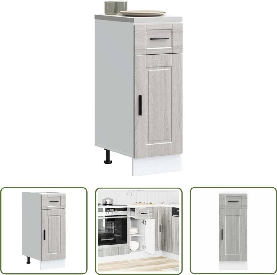 VidaXL Keukenopstelling Keukenkasten Keuken onderkast Porto bewerkt hout grijs sonoma eiken Keukenuitrusting Houten Kasten Grijze Kasten
