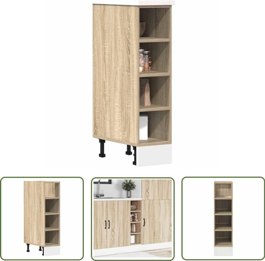 VidaXL Keukenopstelling Onderkasten Onderkast 20x44 5x81 5 cm bewerkt hout sonoma eikenkleurig Opslagruimte Houten Kast Sonoma Eiken