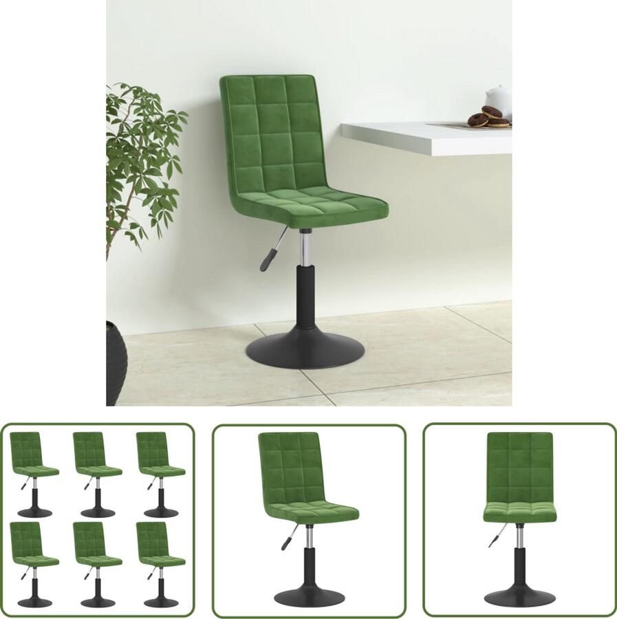The Living Store Eetkamerstoelen draaibaar 6 st fluweel donkergroen Eettafel Stoel Keukenstoel Eetkamerstoel Fluweel Stoel Moderne Stoel