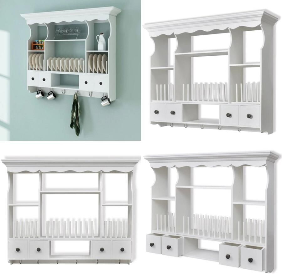 VidaXL Keukenwandkast hout wit Kast Kasten Nachtkast Nachtkasten