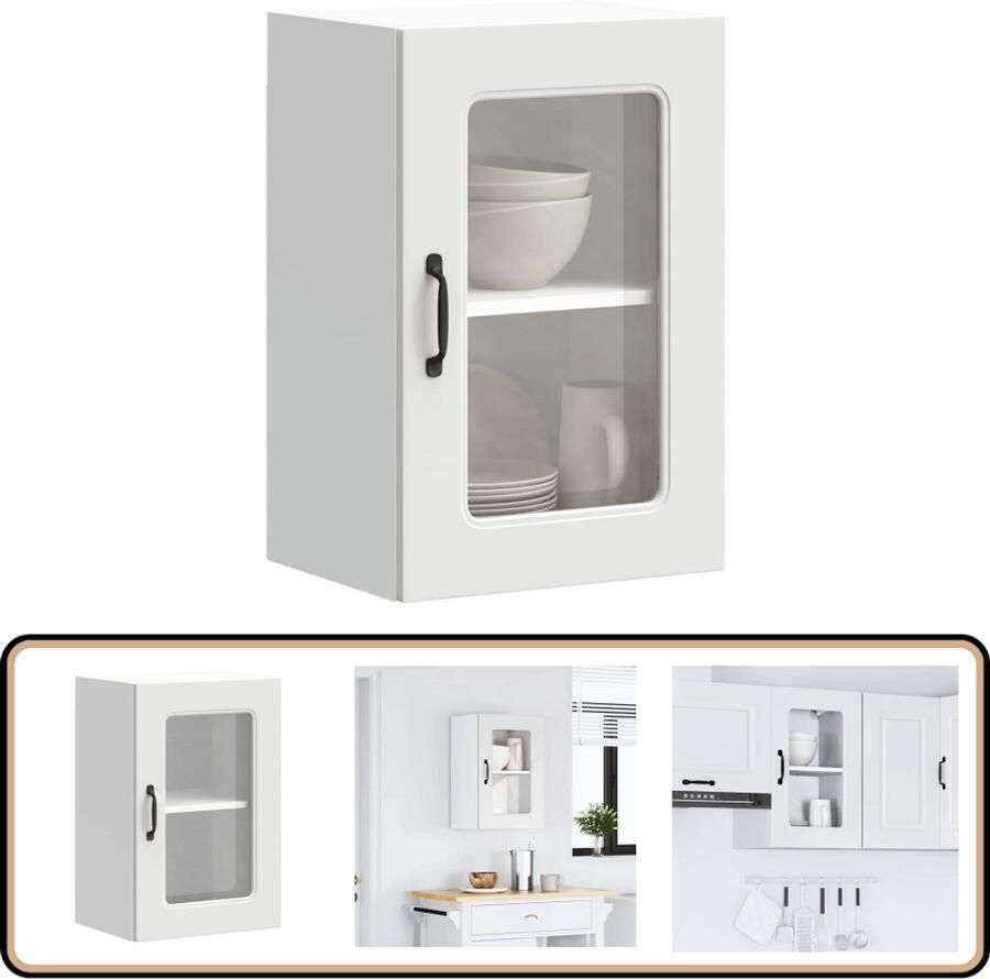 VidaXL Keukenwandkast Kalmar wit 40x31x60 cm Keukenwandkast Keukenopslag Houten Keukenkasten Wit Keukenmeubel Kalmar Serie