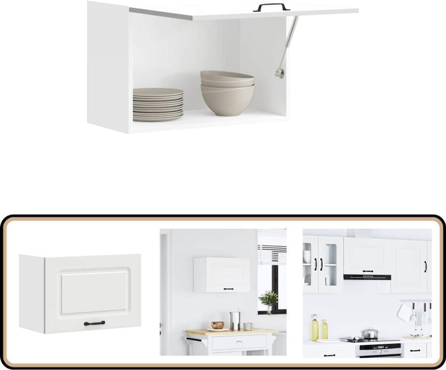 VidaXL Keukenwandkast Kalmar Wit Bewerkt Hout Keuken Kast Wandkast Opslagruimte Houten Kast Witte Kast