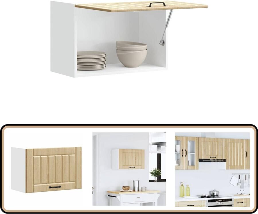 VidaXL Keukenwandkast Lucca sonoma eiken 60x31x40 cm Keukenwandkast Opbergkast Keukenopslag Houten Kast Sonoma Eiken