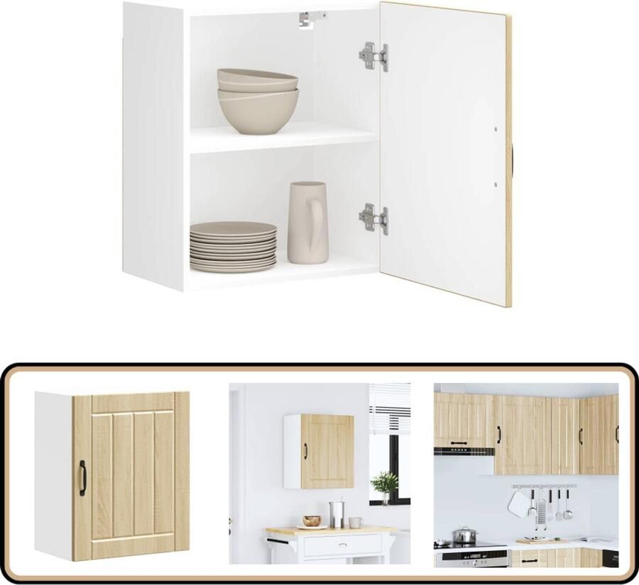 VidaXL Keukenwandkast Lucca Sonoma Eiken Hout Keukenkast Wandkast Opslagoplossing Keukeninrichting Sonomaeik