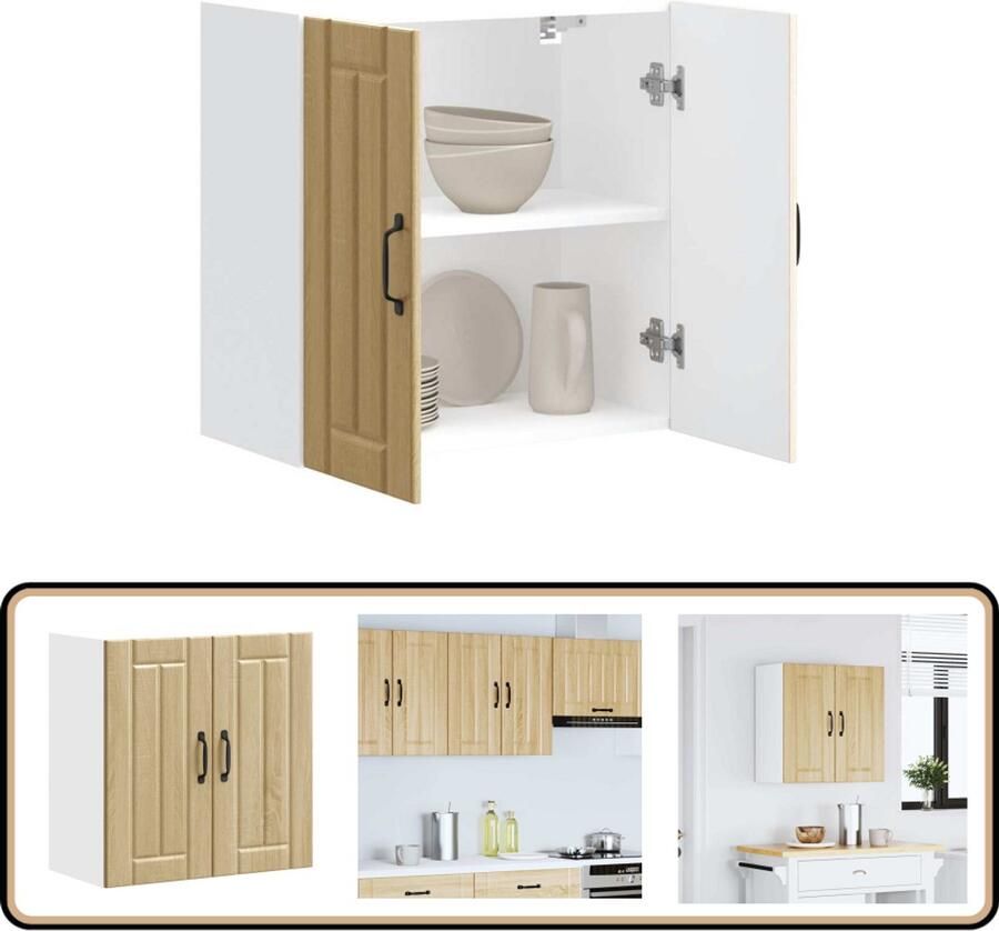 VidaXL Keukenwandkast Lucca Sonoma Eiken Keukenkast Wandkast Opslagoplossing Keukeninrichting Houten Kast