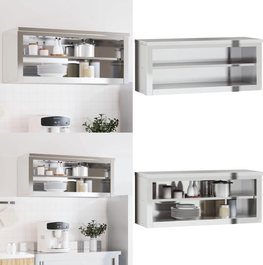 VidaXL Keukenwandkast met schap roestvrij staal Keukenwandkast Keukenwandkasten Wandkast Opbergkast