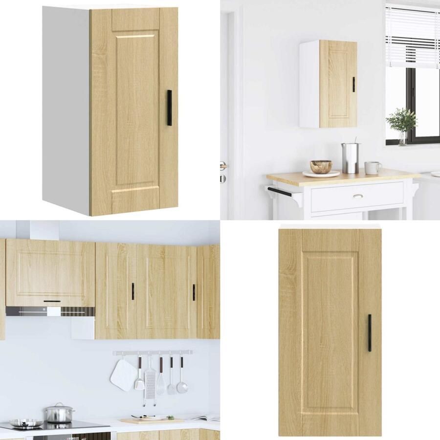 VidaXL Keukenwandkast Porto bewerkt hout sonoma eikenkleurig Keuken Wandkast Keuken Wandkasten Keuken Wandmeubel Gemonteerde Wandkast