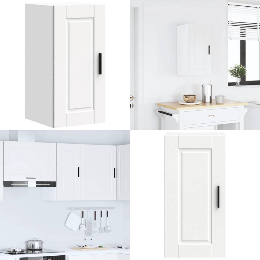 VidaXL Keukenwandkast Porto bewerkt hout wit Keuken Wandkast Keuken Wandkasten Keuken Wandmeubel Gemonteerde Wandkast