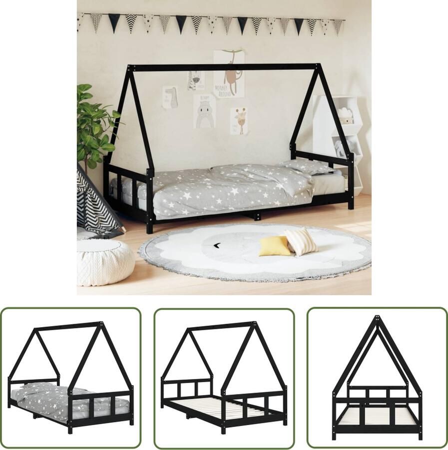 The Living Store Kinderbedframe Huisje 205.5 x 95.5 x 133 cm Grenenhout Kinderbed Kidsbed Houten Bed Grenenhout Bed Huisjesbed